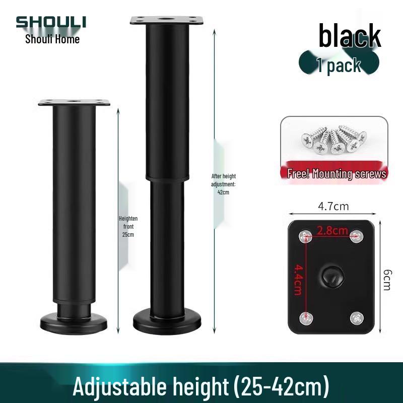Adjustable Furniture Sofa Legs - Extendable Support Feet for Coffee Tables, Cabinets, Beds, and TV Stands with Height Adjustment.