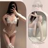 Sexy lingerie sexy lace three-point small chest shows big pearl seduction thong no-take suit female tease