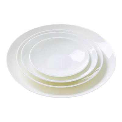 Huihuang Pure White Ceramic Round Deep Plate