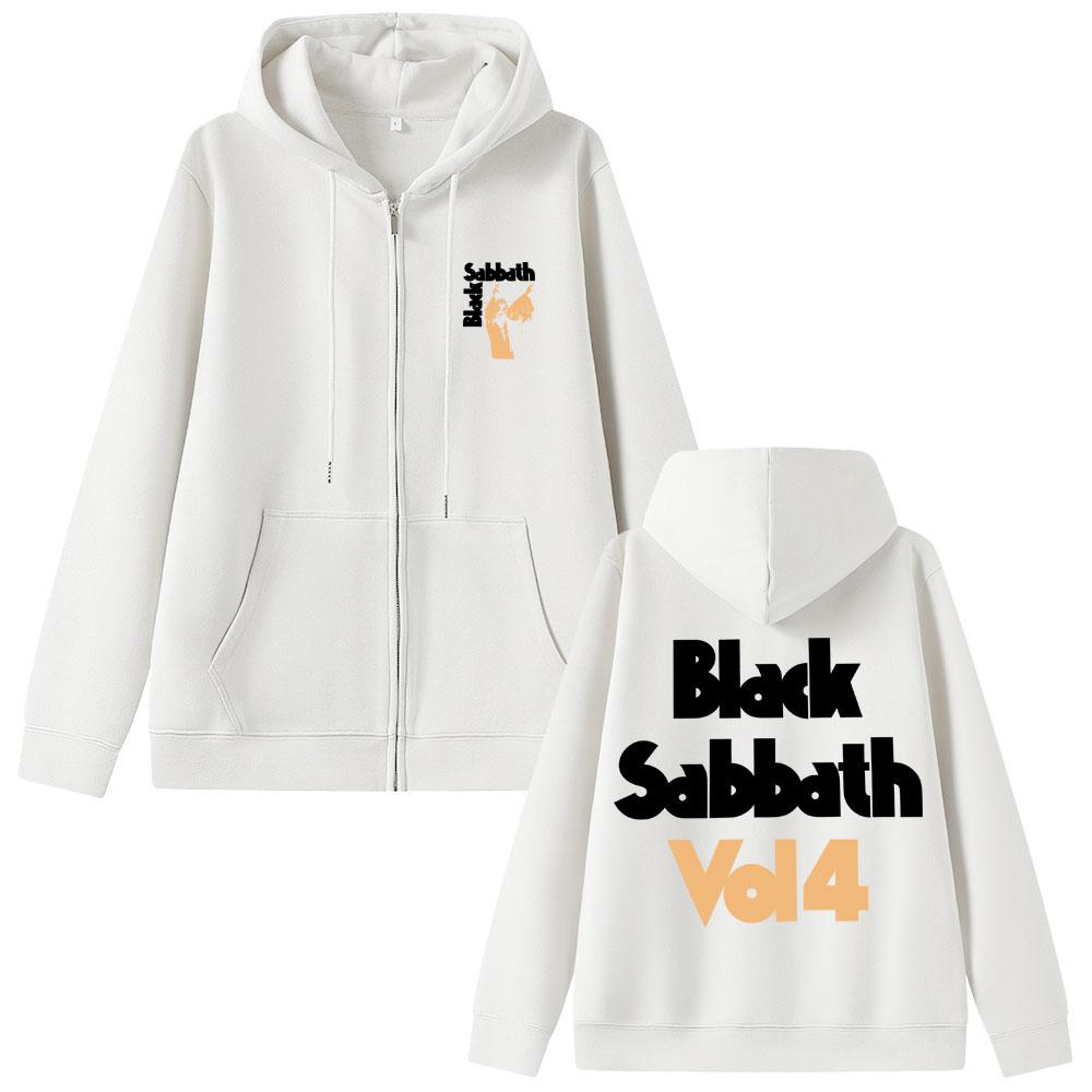 

Black Sabbath Ozzy Osbourne Vol 4 Album Zipper Hoodie Men Women Heavy Metal Rock Band Coat Man Vintage Oversized Zip Up Jacket S білий
