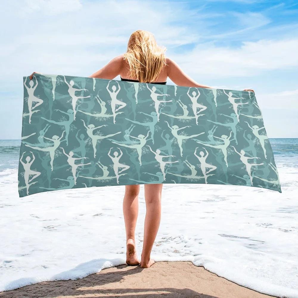 Ballet Girls Bath Towel Quick Dry Towels Lightweight Beach Towel for Gym Travel Sport Hiking Camping Microfiber Swimming Cover