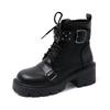 New 42 large size ankle boots short boots thick heel Martin muffin European and American lace-up platform women's boots