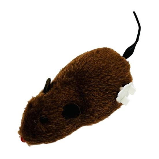 Wind-Up Mouse Cat Toy Realistic Furry Mouse Interactive Pet Toy Funny Moving Mouse for Chasing And Pouncing Play Stimulates Indoor Hunting Instincts