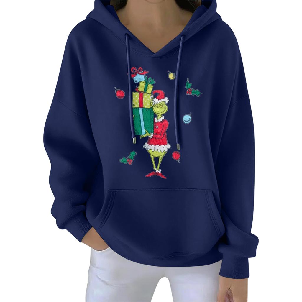 Women's Christmas  Hoodie Funny Cute Christmas Holiday Sweatshirt Pullover