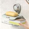 Suction Cup Soap Dish Wall Mounted NonSlip Drain Rack Bathroom Organizers Space Saving