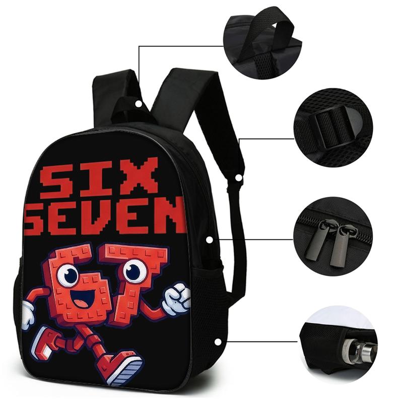 3PCS Numbered 6&7 Pattern Backpack Set | The Perfect Choice for School & Travel