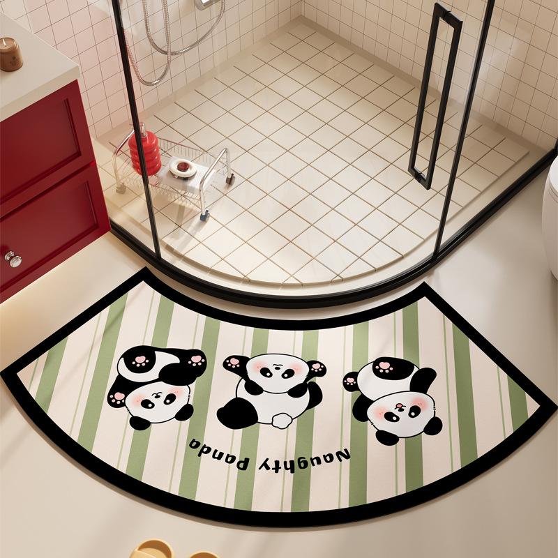 Diatom Mud Floor Mat Household Water Absorption Quick-drying Foot Mat Cartoon Puppy Bathroom Floor Mat Curved Bathroom Anti-slip Mat