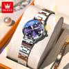 OLEVS Compact, Minimalistisch en Stijlvol Stalen Armband Kwarts Horloge met Nachtlampje en Waterbestendigheid voor Damespolsuurwerk.