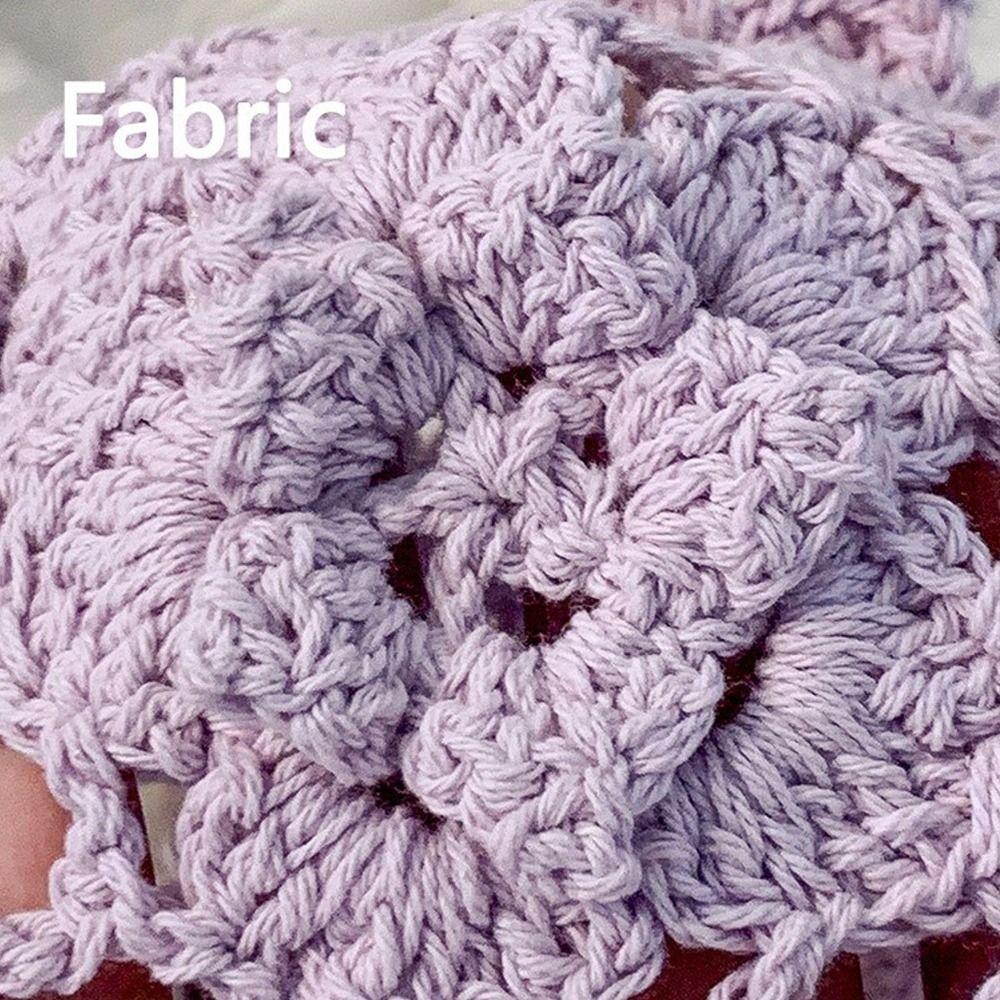 Hollow Beads Knitted Hat Summer Weave Basin Caps Sweet Crochet Bucket Hat  Ladies