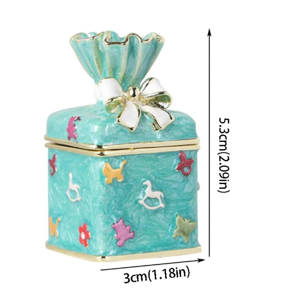 Pink Candy Jewelry Box Enamel Color Trinket Box Storage Container Candy Canister  For Necklaces