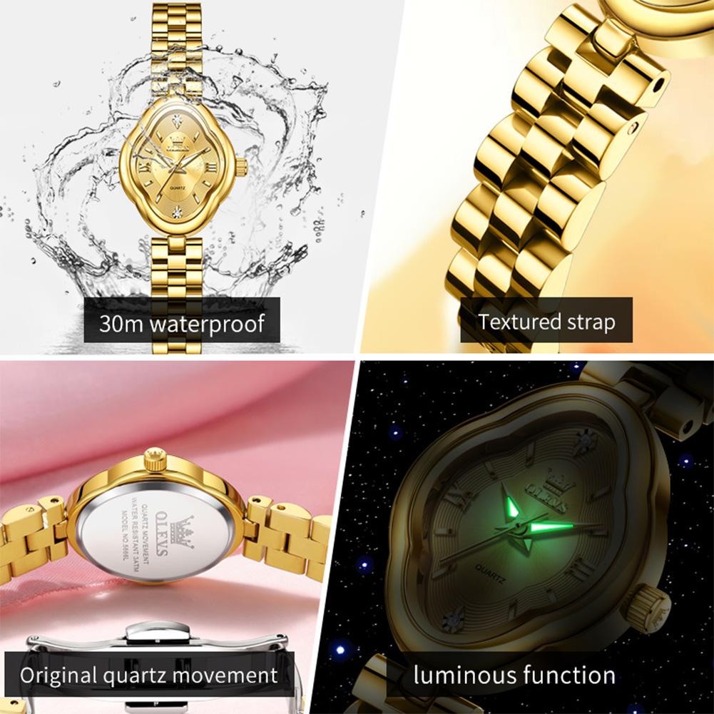 OLEVS Gold Woman Watch Fashion Waterproof Luminous Original Quartz Watch for Women Fashion Elegant Ladies Watches