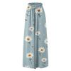 Women's Palazzo Pants Boho Floral Wide Leg Trousers Summer Beach High Waisted Flowy Pants With Pockets