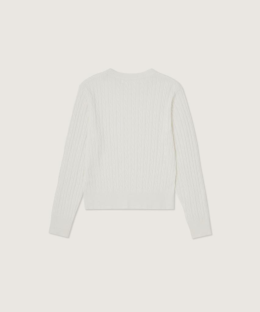 PLAC WOMEN Cable Round Neck Knit Ivory