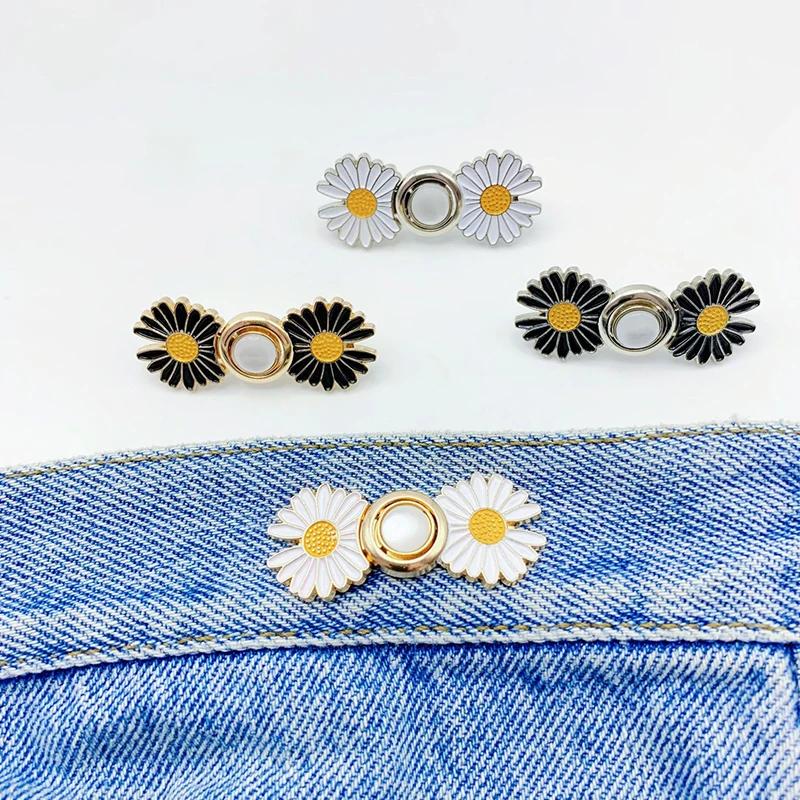 2 Sets Of Trouser Waist Tighteners, Removable Jeans Buttons For Baggy Jeans, No Sewing And No Tools Required Jeans Button Pins