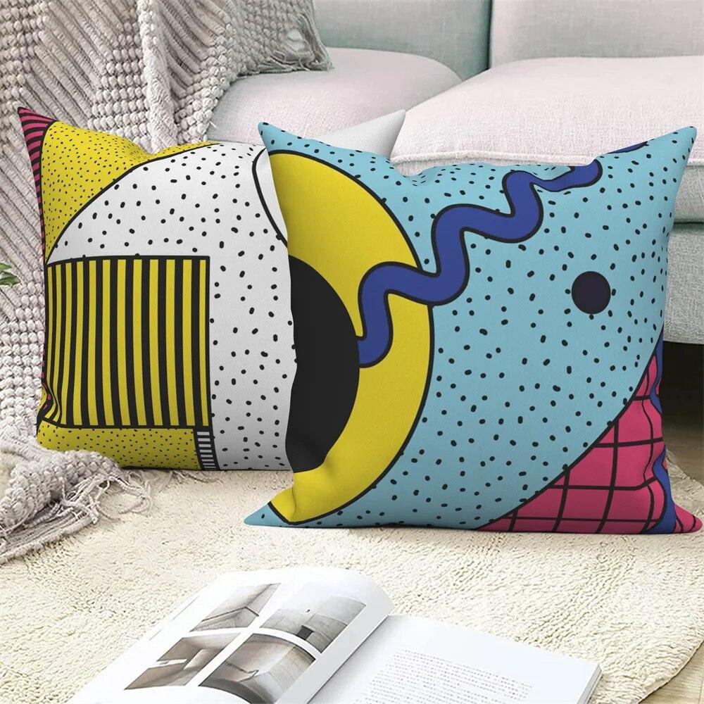 Față de pernă nordică Home Canapea Husă de pernă decorativă, geometrică, colorată