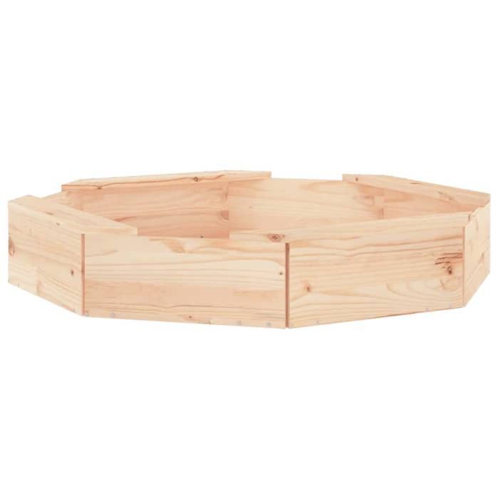 VidaXL Sandpit with Seats, Sand Game for Children, Playground for Toddlers Outdoor Garden, Octagon Wood 825009