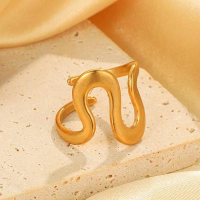 Europäischer & Amerikanischer Geometrischer Unregelmäßiger Verstellbarer Titanstahlring - Farbecht, Edelstahl Fingerring