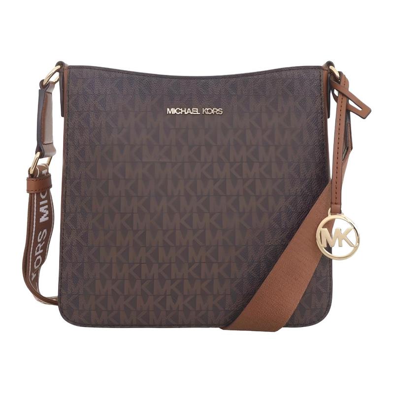 MICHAEL KORS Jet Set Travel Logo Coated Canvas Crossbody Bag Women s Brown коричневый