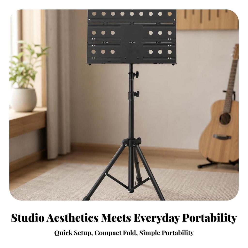 Folding Music Stand Stable with Tripod Base Compact for Students
