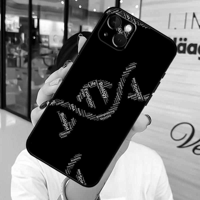 Retro DNA Wissenschaft Illustration Handyhülle Für iPhone 13 12 Mini 11 14 15 16 Pro Max Plus X XS Max XR Hülle Schale