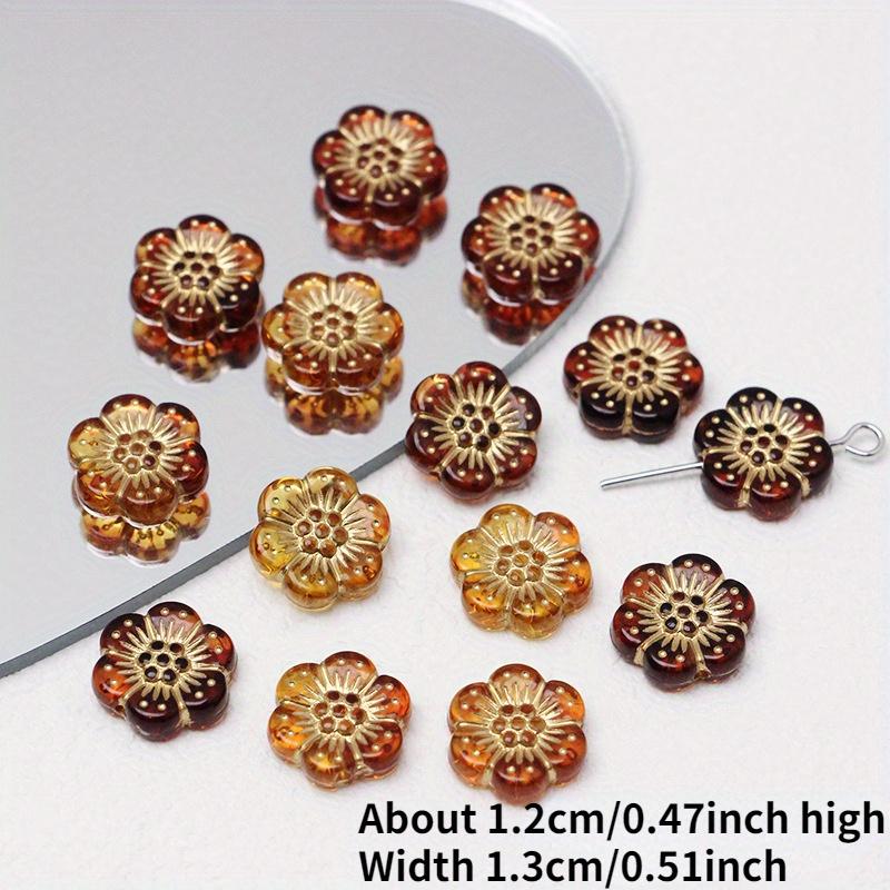 

10 шт. Винтаж Янтарный Золотой размазанный бисер Роза Лук Листья подвеска из бисера Акрил DIY Ювелирные изделия ручной работы Браслет Ожерелье Серьги-гвоздики Ювелирные материалы 10pcs