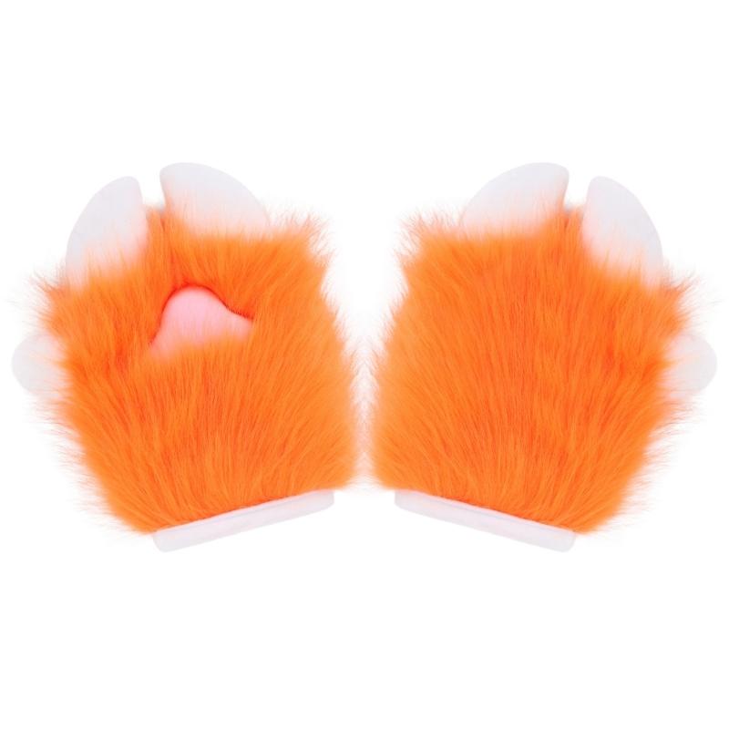 Anime Cosplay Furry Paws Gloves Soft Plush Costume Accessory For Role Playing And Themed Parties