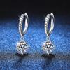 PT950-Plated S925 Sterling Silver Moissanite Four-Prong D-Color Earrings for Women