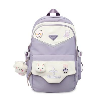 FANDARE Women's School Backpack, Large Capacity, Cute Design, Fits 15.6-inch Laptop, A4 Size, Lightweight, Waterproof, Night Reflective, Back Pocket,