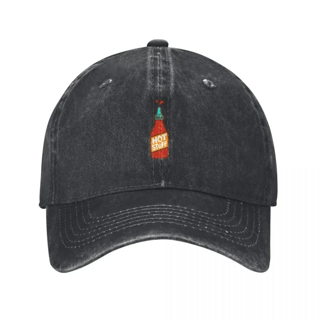 Hot Stuff Hot Sauce Pattern In Black Baseball Cap Hat Unisex Horse Hat Trucker Cap Golf Wear Unisex Womens