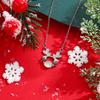 Elegant Titanium Steel Christmas Reindeer Necklace for Women - Festive Gift for Girlfriend