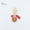 New Year Keychain Flower Dragon Pendant Best Wishes Polished Lobster Clip Lightweight Shoulder Bag Schoolbag Decoration Pendant Keyring
