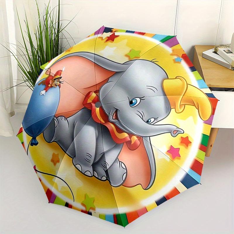 Dumbo,Elephant,Circus Fashion Umbrella, Automatic Opening and Closing Cartoon Design, Iron Ribs and Handle, 8 Ribs, Suitable for All Occasio