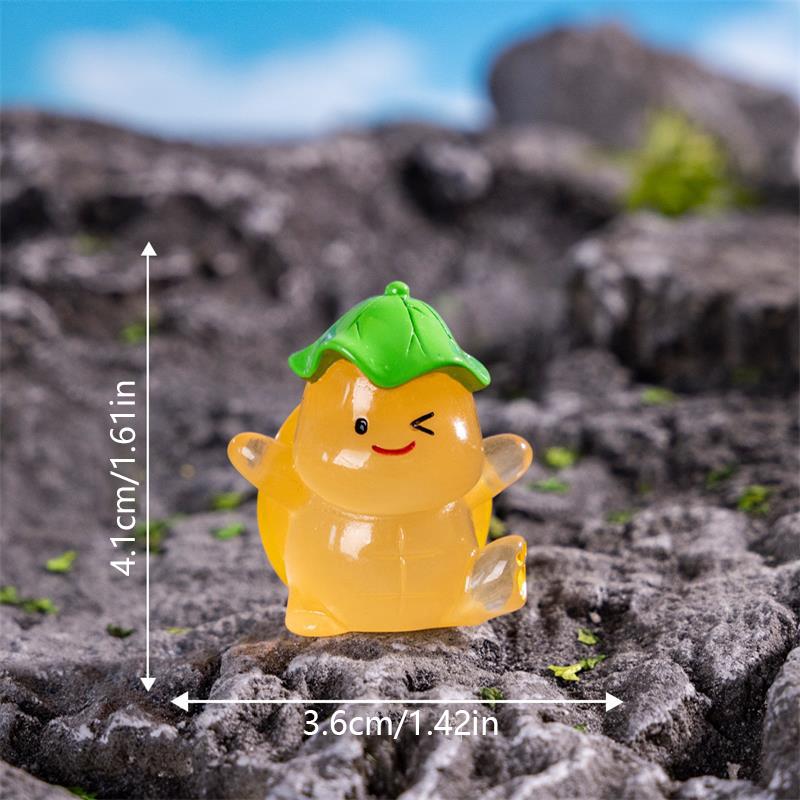 Cute Mini Luminous Kung Fu Turtle Micro Landscape Ornaments Car Home Decoration Glowing In Dark Turtle Toy DIY Accessories Gifts