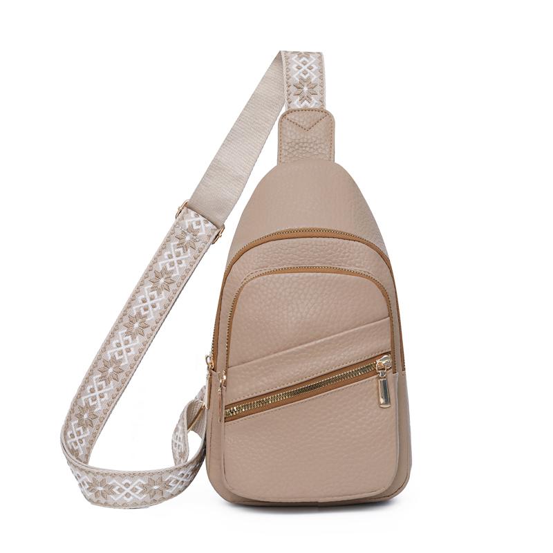 PU Chest Bag Large Capacity Retro Women's Shoulder Bag