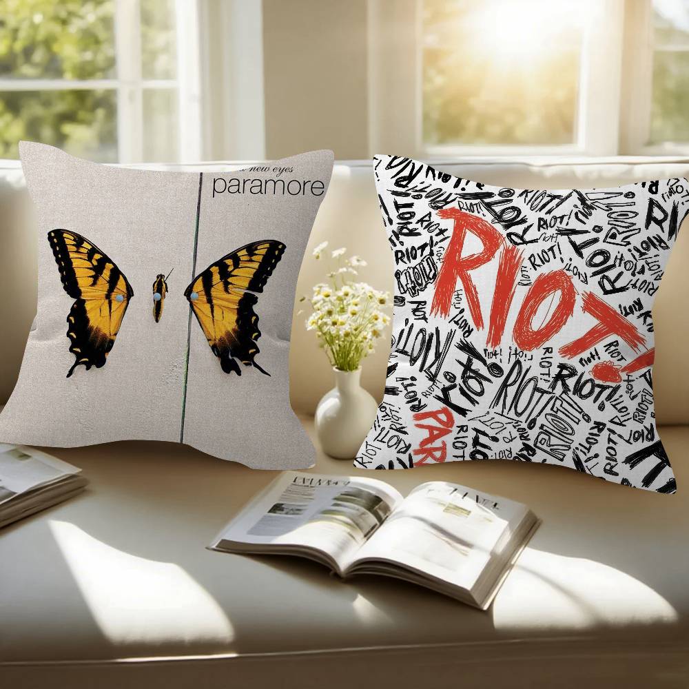 Band Paramore Logo Cushion Cover Inches Farmhouse Decor Home Throw Pillow Covers For Couch Decorations