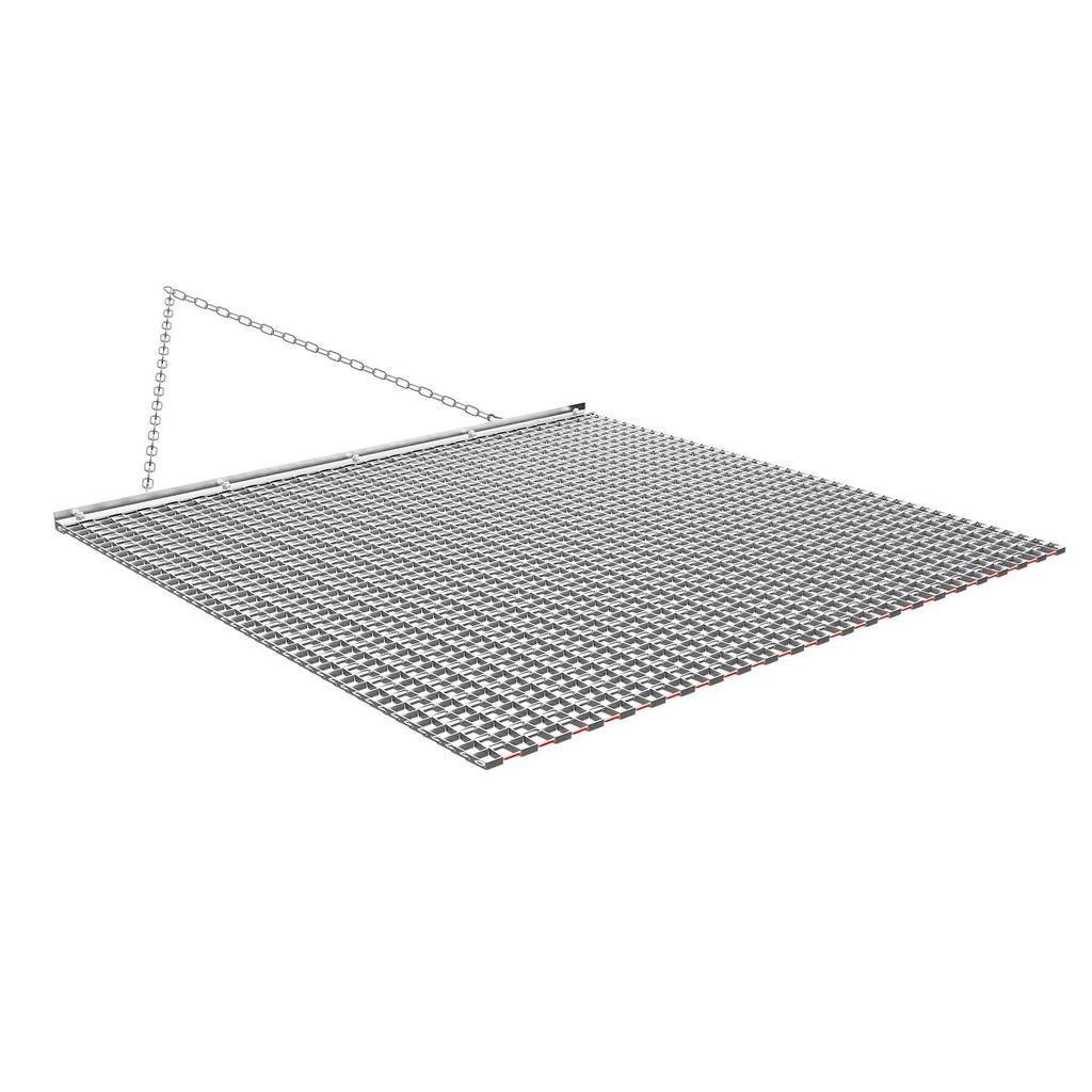 Drag Harrow, 1.2x1.2 M , High-Efficiency Chain Harrow Rake, ATVs UTVs Tractors Attachments, Durable Galvanized Steel Mesh Drag Mat with Towing Chain,