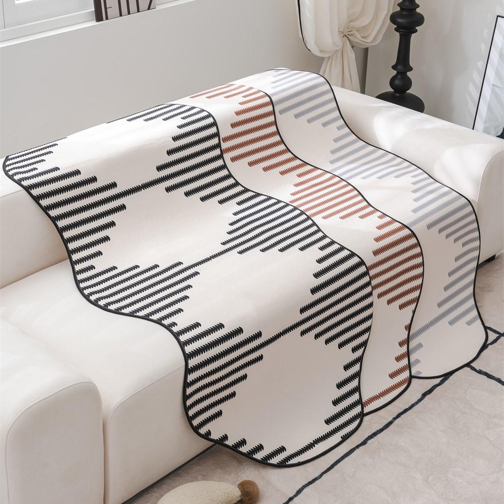 Modern Irregularity Chenille Sofa Covers Plush Sectional Couch Non Slip Sofa Slipcover Furniture Protec Cushion Carpet Bath Mat