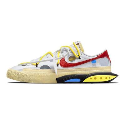 Off-White X Blazer Low White University Red Unisex Sneakers DH7863-100