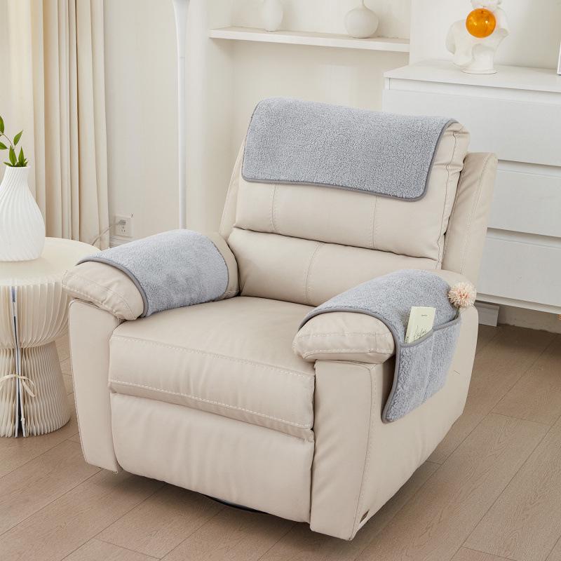 Universal Non-slip Lambswool Sofa Armrest and Backrest Cover