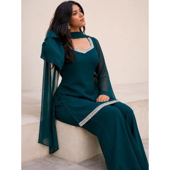 Salwar Kameez Pakistani Indian Wedding Party Wear Bollywood Sharara Palazzo Suit