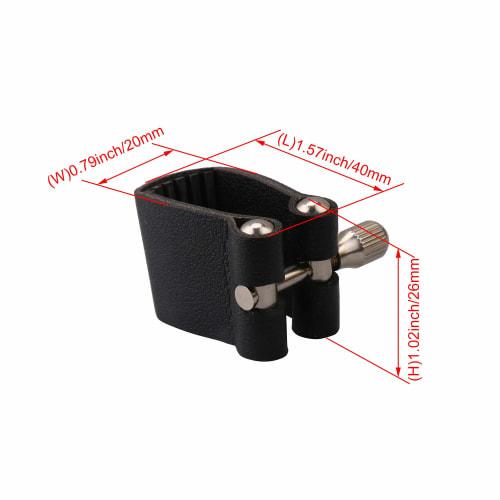 Yibuy Leather Ligature for Alto Saxophone Mouthpiece, Black