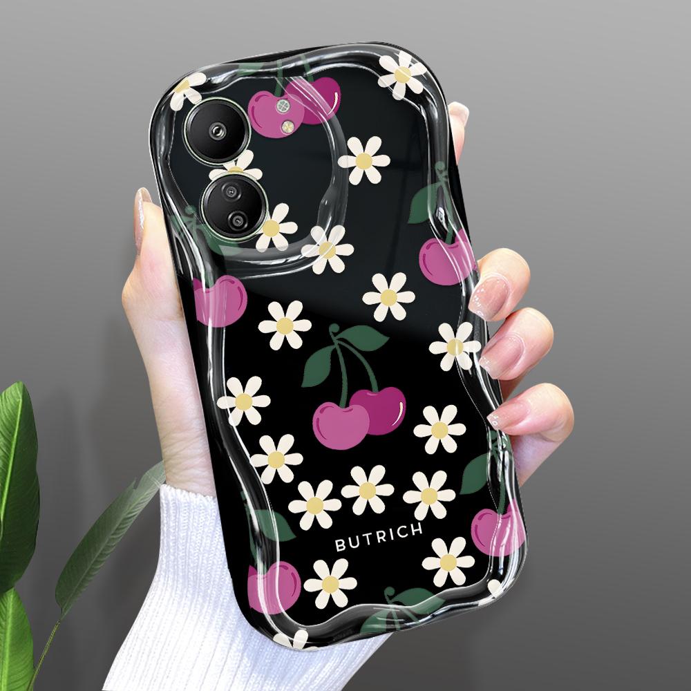 Cute Cartoon Pattern Cream Texture Casing Wavy Edge Soft Silicone Cover Phone Case for Xiaomi Redmi
