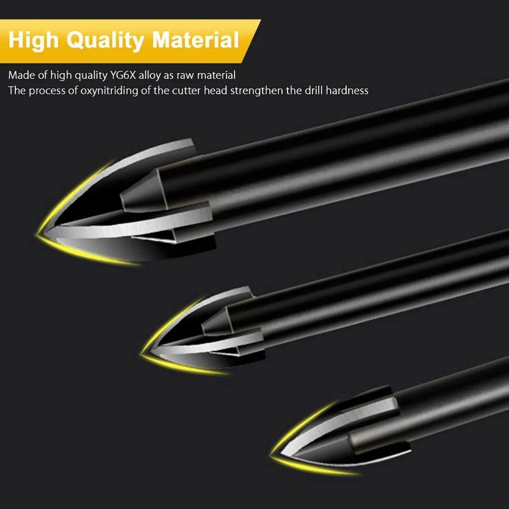Cross Hexagonal Tile Drill Bits Hard Zinc Zinc Alloy Hole Opener Punch Concrete Drill Bit Set  Concrete Brick