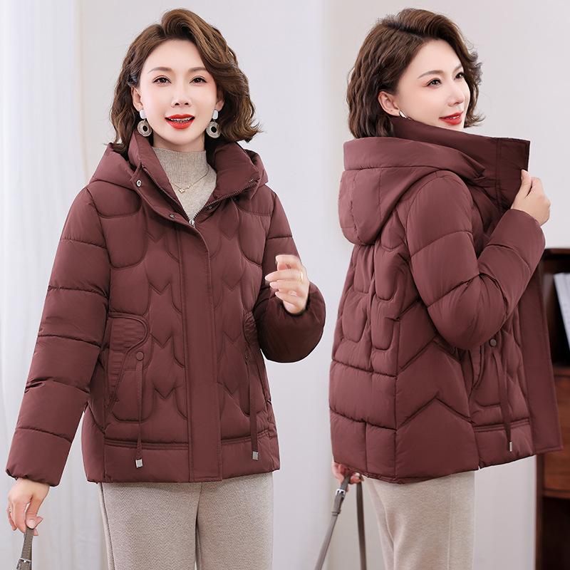 Abrigo Nuevo de Algodón Acolchado para Mujer, Abrigo para Madre de Mediana Edad y Anciana, Chaqueta Corta de Algodón Acolchado Gruesa para Otoño e Invierno