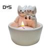 Cartoon Cat Candle Holder Living Room Kitchen Bathroom Resin Warming Paws Kitten Candlestick Desktop Decoration Christmas Birthday Gift