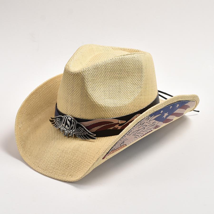 New Straw Western Cowboy Hat for Men Women Panama Beach Sun Hat Vintage Gentleman Cowgirl Jazz Hats Sombrero Hombre