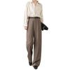Suit Pants Women's Autumn Scimitar Wide-leg Pants High Waist Loose Trousers Acetic Acid Tencel Wool Pants Professional Wear Women's Casual