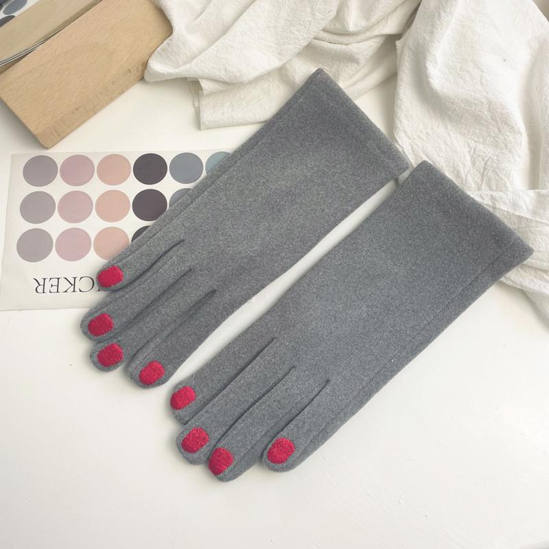 Fashion Nail Polish Gloves Grace Lady Winter Vintage Full Finger Glove Women Thick Driving Touch Screen Warm Mittens Female T124