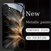 Metallic paint glass phone case suitable for Samsung Galaxy S26 S25 S24 S23 S22 S20 FE/Ultra/Plus anti drop back cover