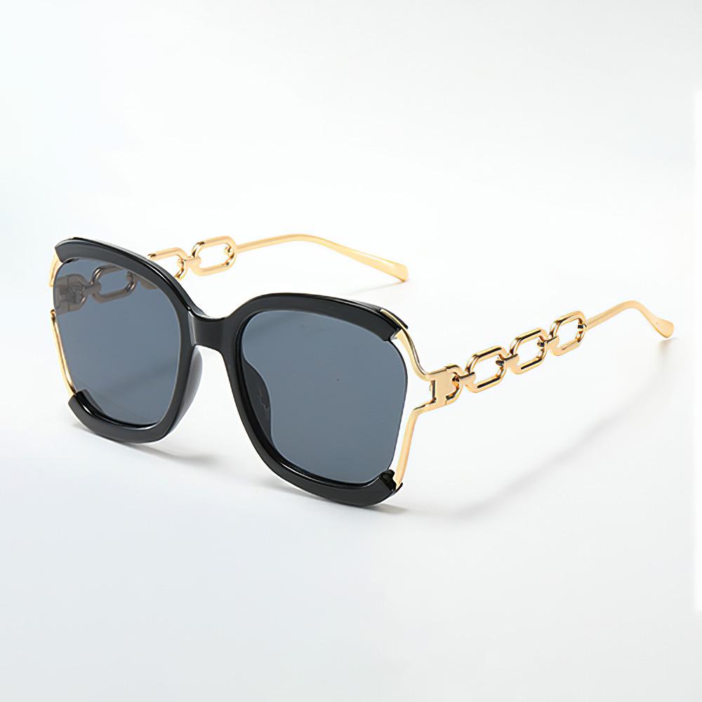 New Fashionable Sunglasses Women Gradient Lenses Golden Chain Decoration Unique Design Stylish Glasses for Women